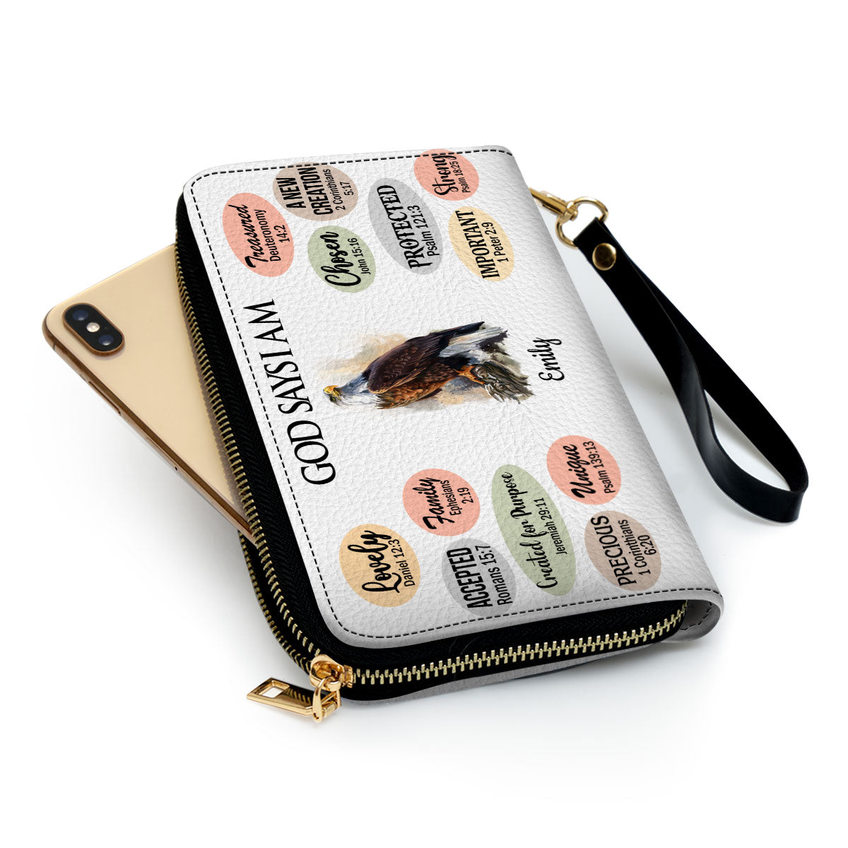 Jesuspirit | Personalized Animal Leather Clutch Purse | Christian Inspirational Gifts For Women Of God | What God Says About You CPH740