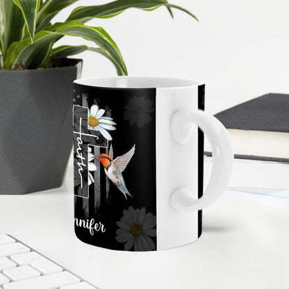 Awesome Personalized White Ceramic Mug - Whatever You Do, Work At It With All Your Heart NUH480