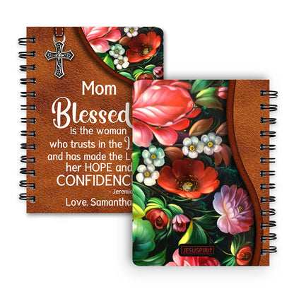 Adorable Personalized Spiral Journal - Blessed Is The Woman Who Trusts In The Lord NUHN374