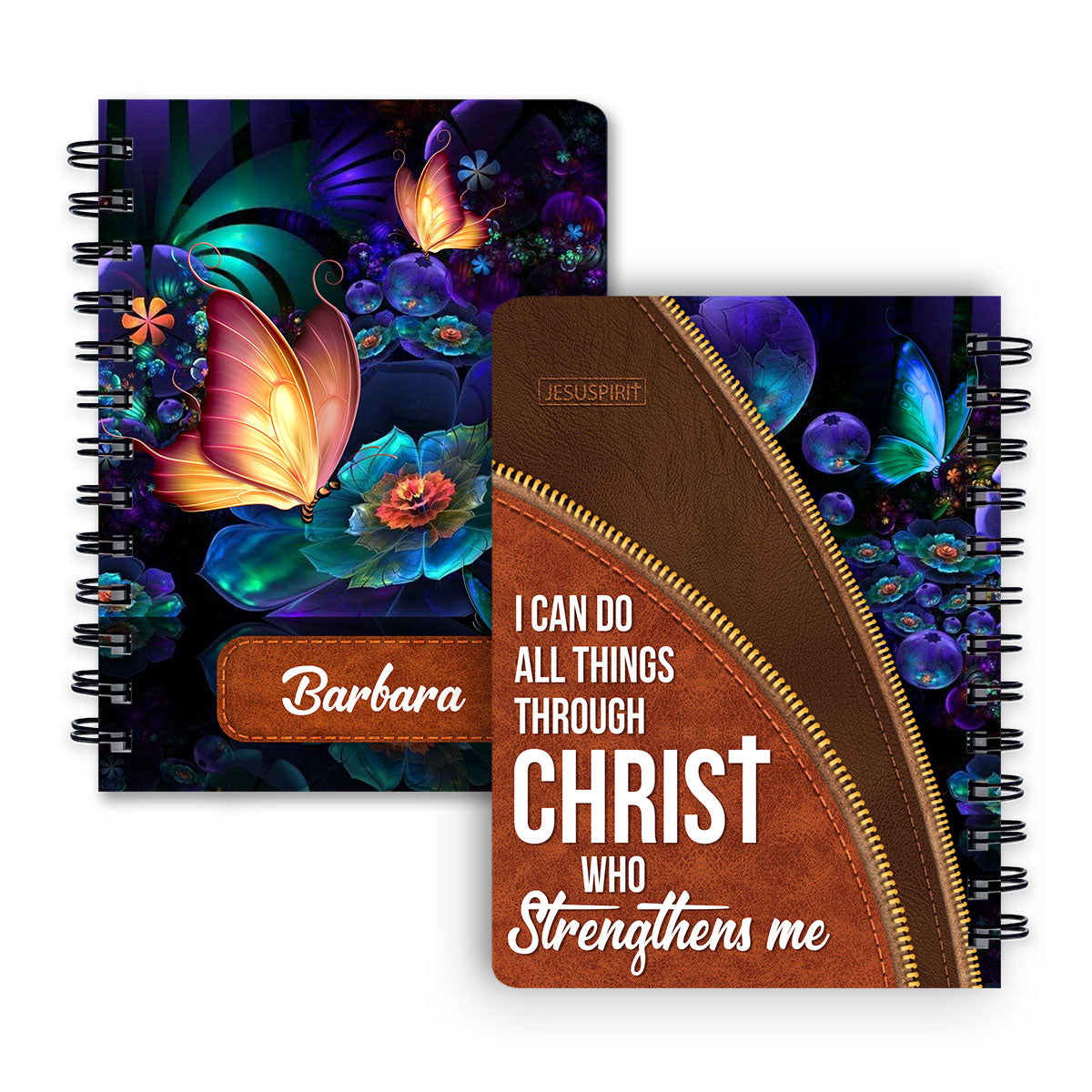 I Can Do All Things Through Christ - Adorable Personalized Spiral Journal NUH275