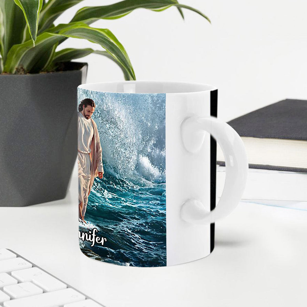 Awesome Personalized White Ceramic Mug - Products I Will Walk By Faith Even I Cannot See NUH262