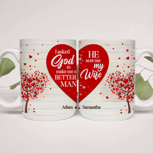 Jesuspirit | Unique Personalized Love Tree Ceramic Mug | Spiritual Gift From God For Christian Couples CCMH754