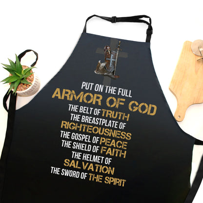 Jesuspirit | Put On The Full Armor Of God | Apron With Neck Strap | Faithful Gift For Christian People AHM27