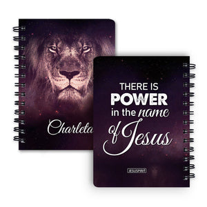 Beautiful Personalized Spiral Journal - There Is Power In The Name Of Jesus H01
