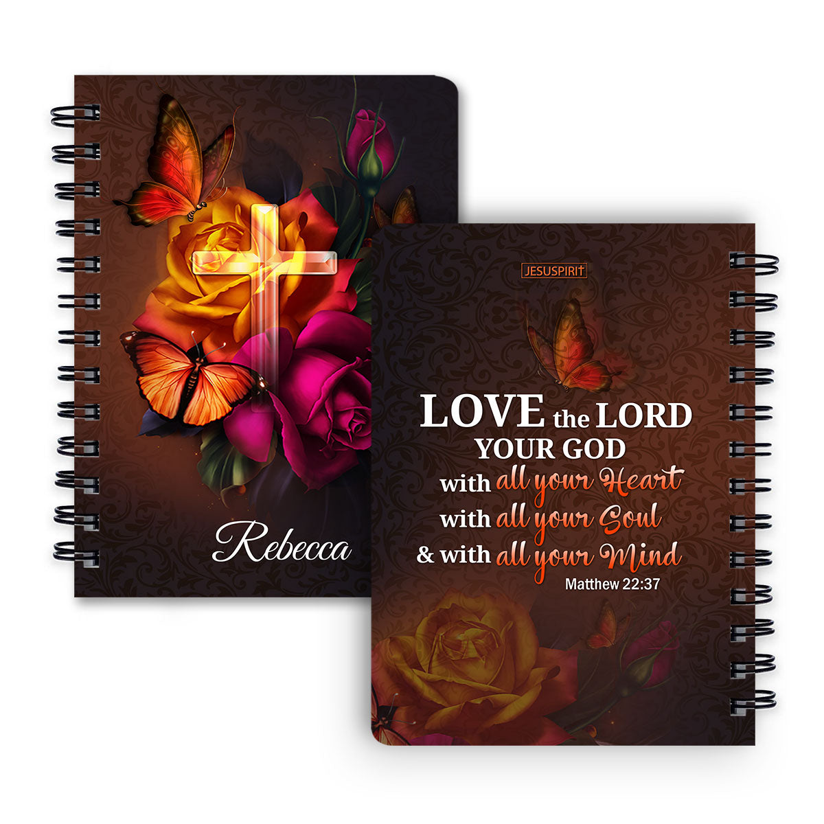 Love The Lord Your God With All Your Heart - Beautiful Personalized Spiral Journal NUH469