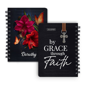 Lovely Personalized Spiral Journal - By Grace Through Faith H14