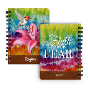 Beautiful Personalized Spiral Journal - Faith Over Fear H09