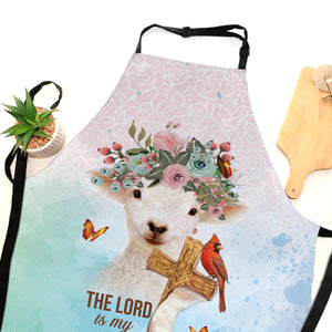 Jesuspirit | Lamb And Cross | Psalm 23:1 | Lovely Apron With Neck Strap | The Lord Is My Shepherd AHM02