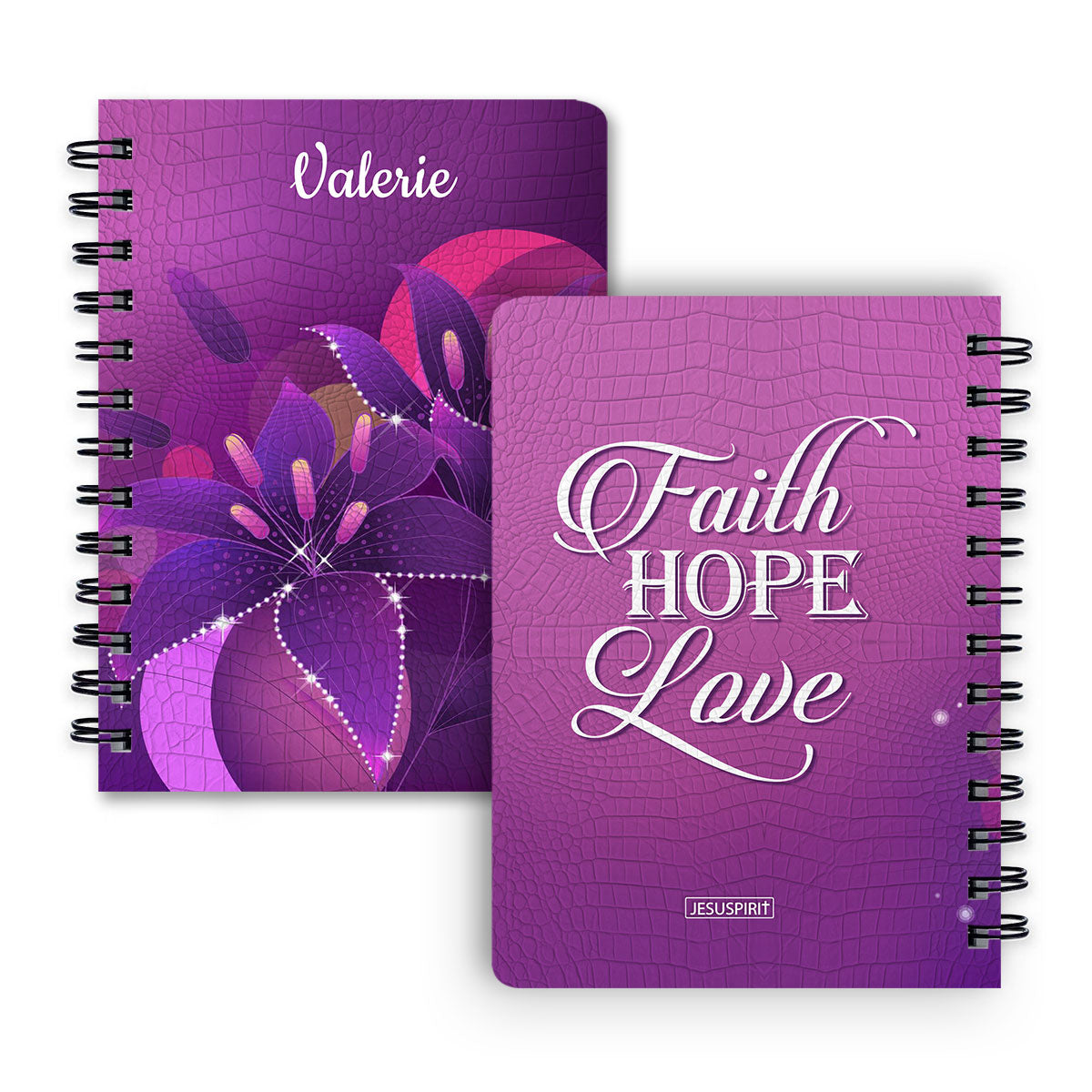 Faith, Hope, Love - Lovely Personalized Spiral Journal H07