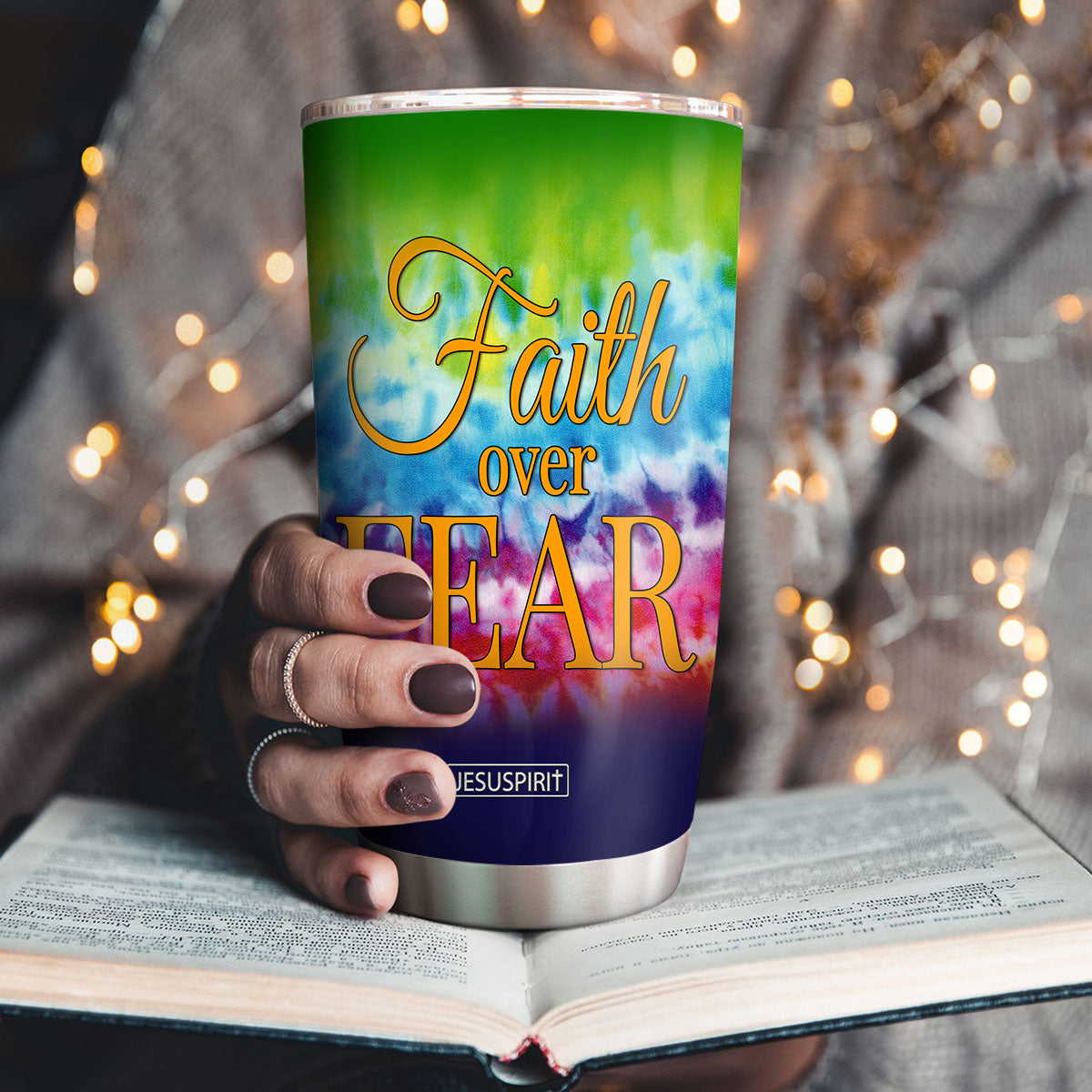 Faith Over Fear - Lovely Personalized Stainless Steel Tumbler 20oz H09