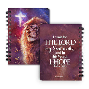 Jesuspirit Spiral Journal | Inspirational Gifts For Christian Friends | Psalm 130:5 | Lion & Cross SJH735