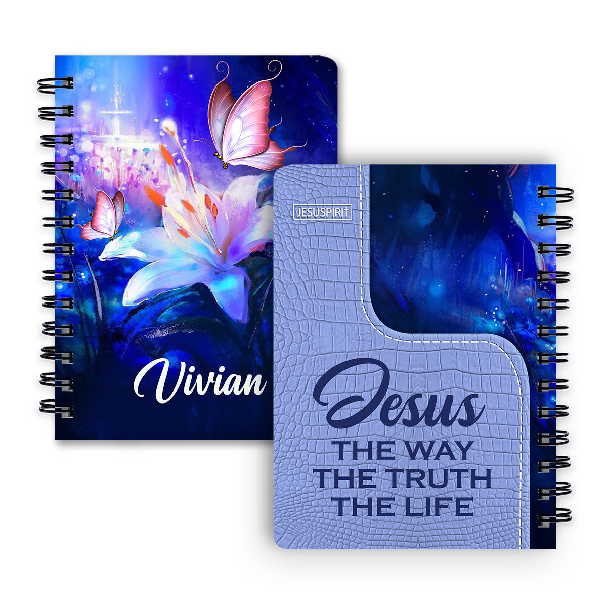 Jesus The Way The Truth The Life - Pretty Personalized Spiral Journal H13