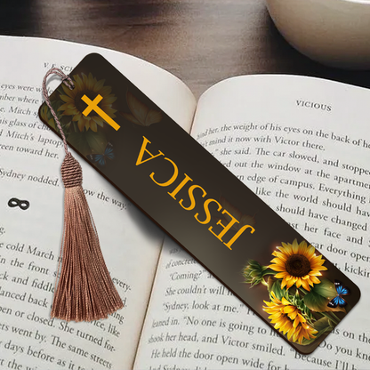 Meaningful Personalized Wooden Bookmarks - Be Strong And Courageous HN30