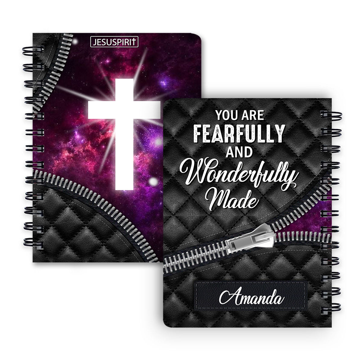 You Are Fearfully And Wonderfully Made - Unique Personalized Cross Spiral Journal I07