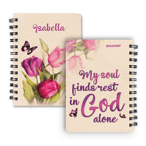Jesuspirit | Beautiful Personalized Spiral Journal | Scripture Gifts For Christian Friends | Tulip And Butterfly SJHN654