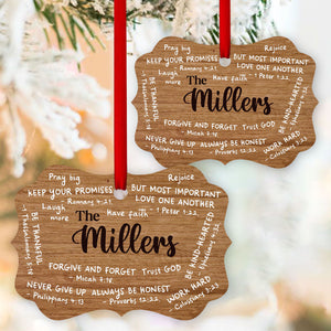 Meaningful Personalized Home Rules Aluminium Ornament NUHN169