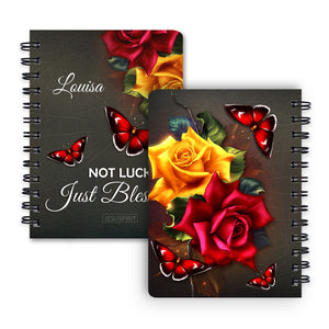 Special Personalized Spiral Journal - Not Luck, Just Blessed H08