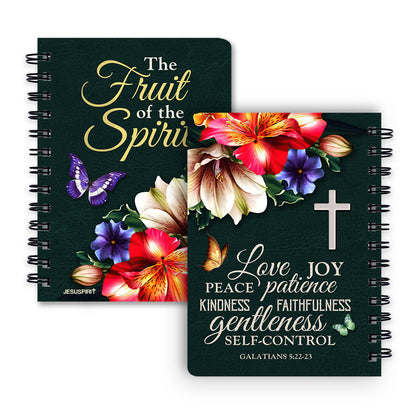 Jesuspirit | Galatians 5:22-23 | The Fruit Of The Spirit | Stunning Flower Spiral Journal | Inspirational Gifts For Christians SJHN648