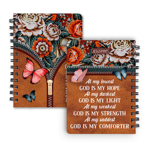 Special Personalized Butterfly Spiral Journal - At My Darkest God Is My Light AM282