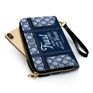 Jesuspirit | Clutch Purse With Wristlet Strap Handle | Proverbs 3:5 | Trust In The Lord With All Your Heart HN21