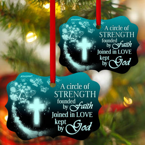 Jesuspirit | A Circle Of Strength | Christian Christmas Decorations Gifts Ideas For Family | Cross And Butterfly | Aluminium Ornament AOHN689