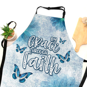 Jesuspirit | Meaningful Gift For Christian Woman | Butterfly And Flower | Apron With Neck Strap A18