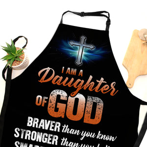 Jesuspiri | Apron With Neck Strap | Lion And Cross | I Am A Daughter Of God | Worship Gift For Christian Friends A30
