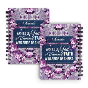 Jesuspirit | Brilliant Gift For Christian Ladies | Personalized Spiral Journal | Roses And Butterfly | A Woman Of Faith SJM19