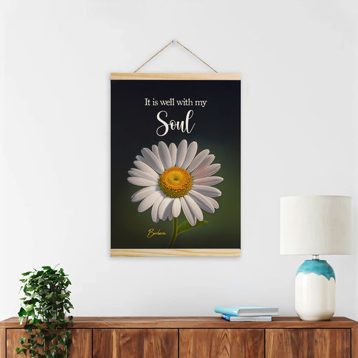 Jesuspirit | It Is Well With My Soul | Personalized Daisy Magnetic Canvas Frame | Religious Gift For Christian Friends MCFHN25