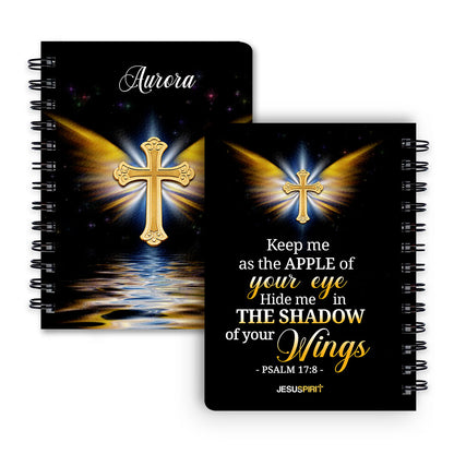 Jesuspirit | Psalm 17:8 | Personalized Spiral Journal | Hide Me In The Shadow Of Your Wings | Spiritual Gifts For Christian People SJH779