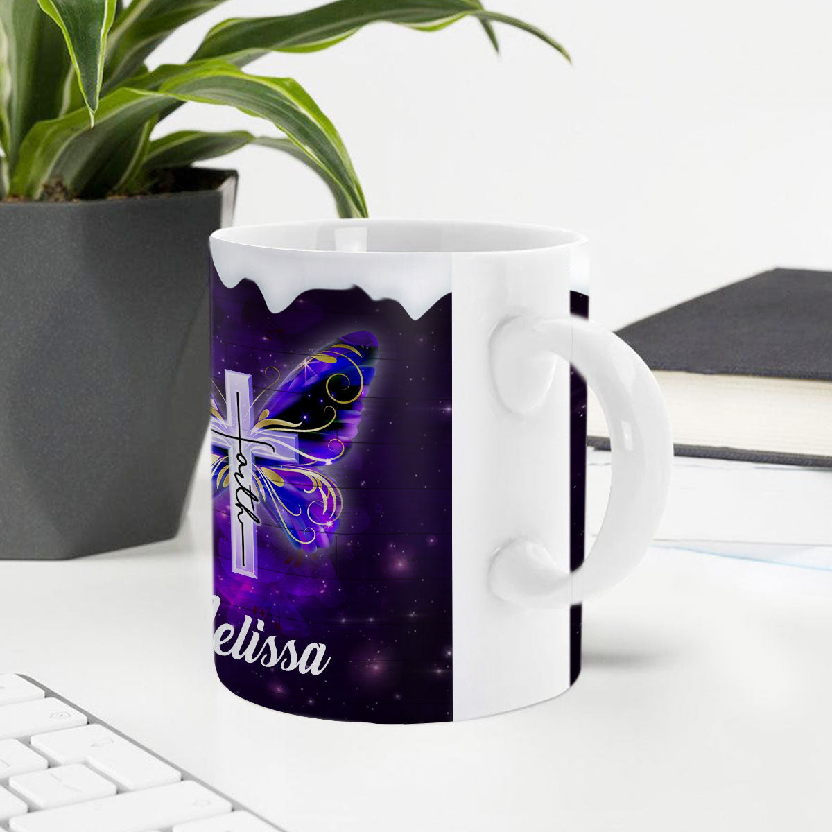 For God Has Given Us Power And Love - Unique Personalized Butterfly White Ceramic Mug NUHN210A