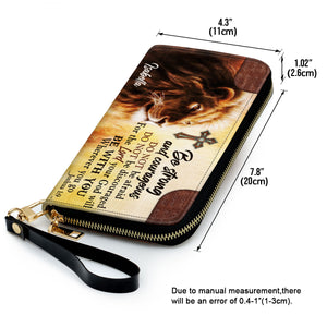 Special Personalized Cross Clutch Purse - Do Not Be Afraid, Do Not Be Discouraged NUHN304