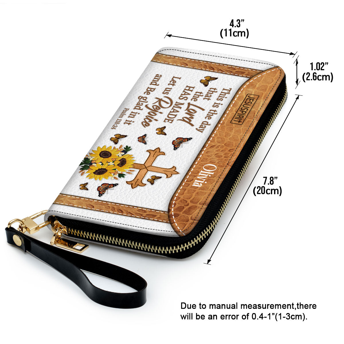 Adorable Personalized Sunflower Clutch Purse - Let Us Rejoice And Be Glad In It NUHN305