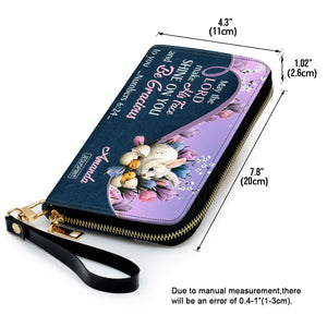 Pretty Personalized Rabbit Clutch Purse - May The Lord Make His Face Shine On You NUM379