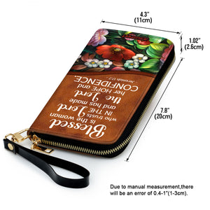 Jesuspirit | Jeremiah 17:7 | Personalized Zippered Leather Clutch Purse | Scripture Gifts For Christian Women NUHN374B