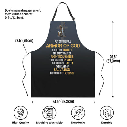 Jesuspirit | Put On The Full Armor Of God | Apron With Neck Strap | Faithful Gift For Christian People AHM27