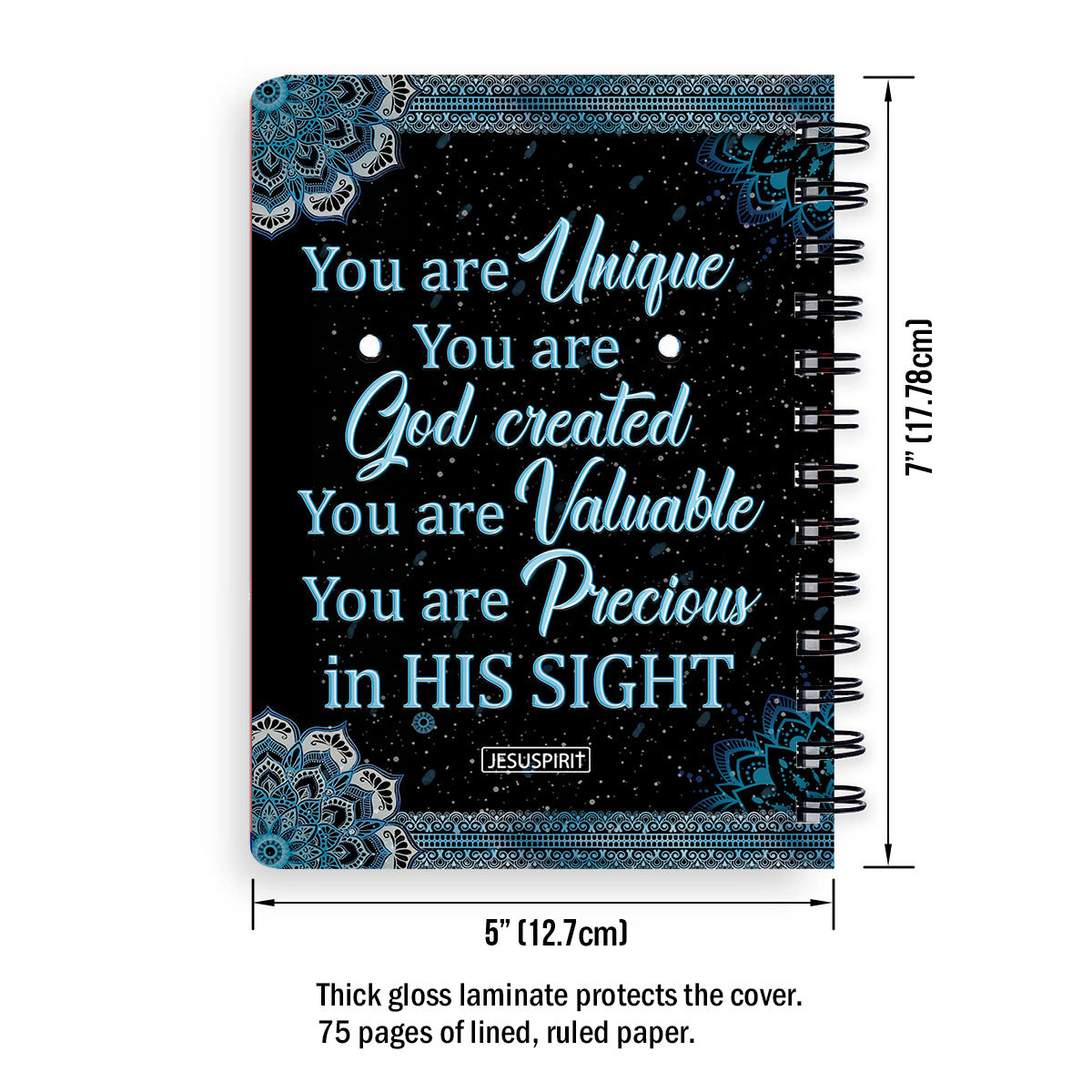 You Are Unique - Beautiful Personalized Spiral Journal AM253