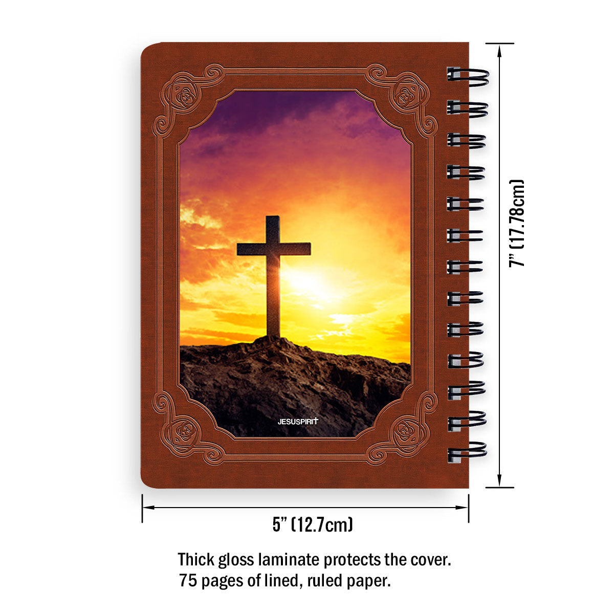 Jesuspirit | Beautiful Cross Spiral Journal | Man Of God | 1 Timothy 6:11 | Inspirational Gifts For Christian Men SJH719