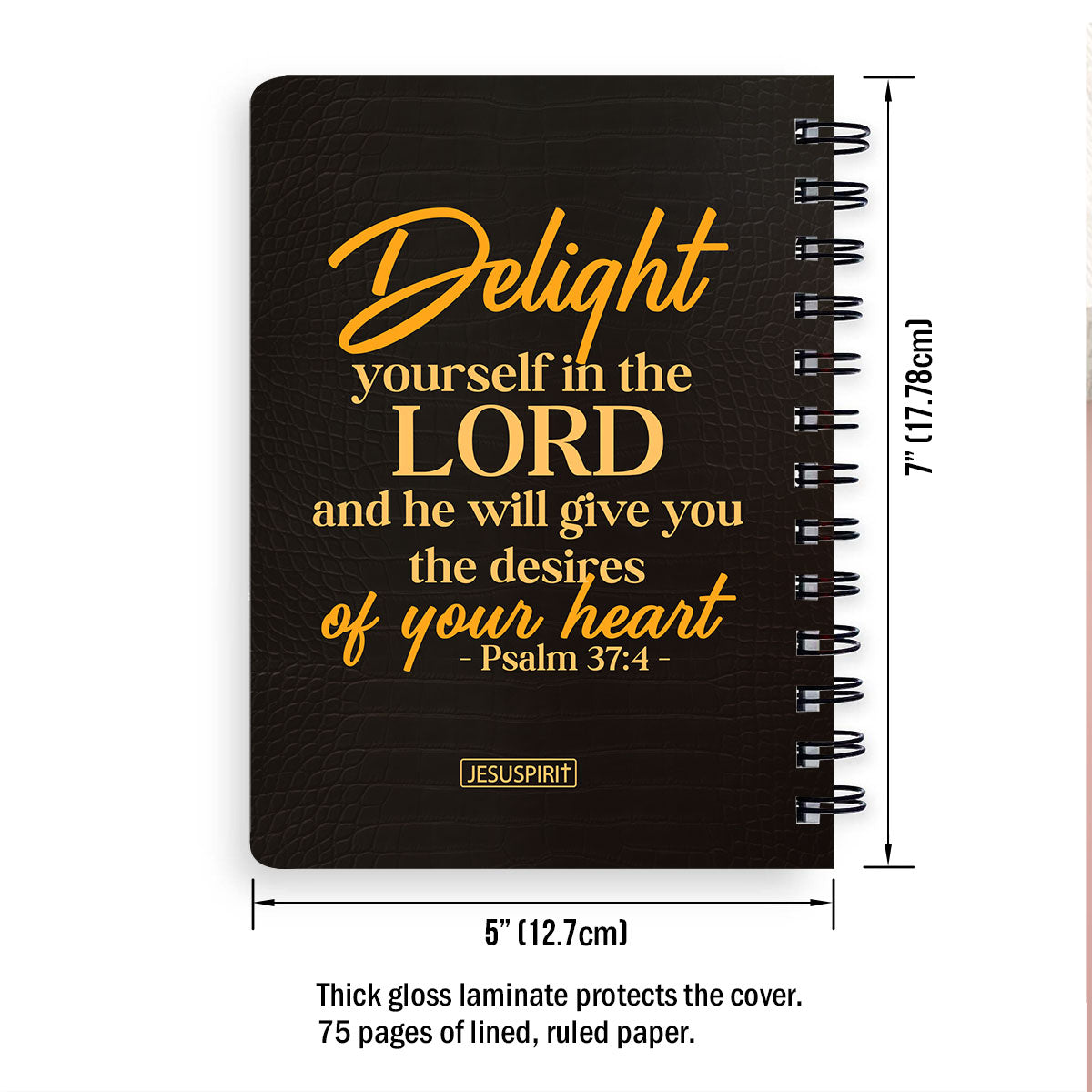 Lovely Personalized Spiral Journal - Delight Yourself In The Lord NUH437