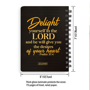 Lovely Personalized Spiral Journal - Delight Yourself In The Lord NUH437