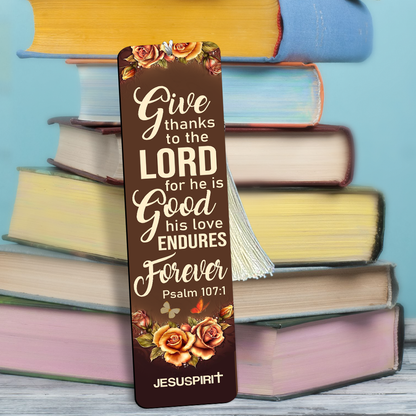 Awesome Personalized Wooden Bookmarks - Give Thanks To The Lord BM29