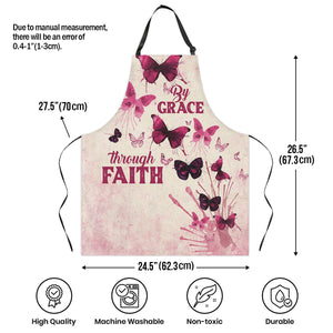 Jesuspirit | By Grace Through Faith | Meaningful Present For Christians | Butterfly Apron With Tie Back Closure HN123
