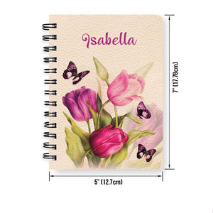 Jesuspirit | Beautiful Personalized Spiral Journal | Scripture Gifts For Christian Friends | Tulip And Butterfly SJHN654