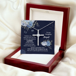 Lovely Personalized CZ Cross - You Are A Special Gift From Heaven NUH411