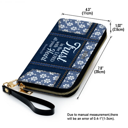 Jesuspirit | Clutch Purse With Wristlet Strap Handle | Proverbs 3:5 | Trust In The Lord With All Your Heart HN21