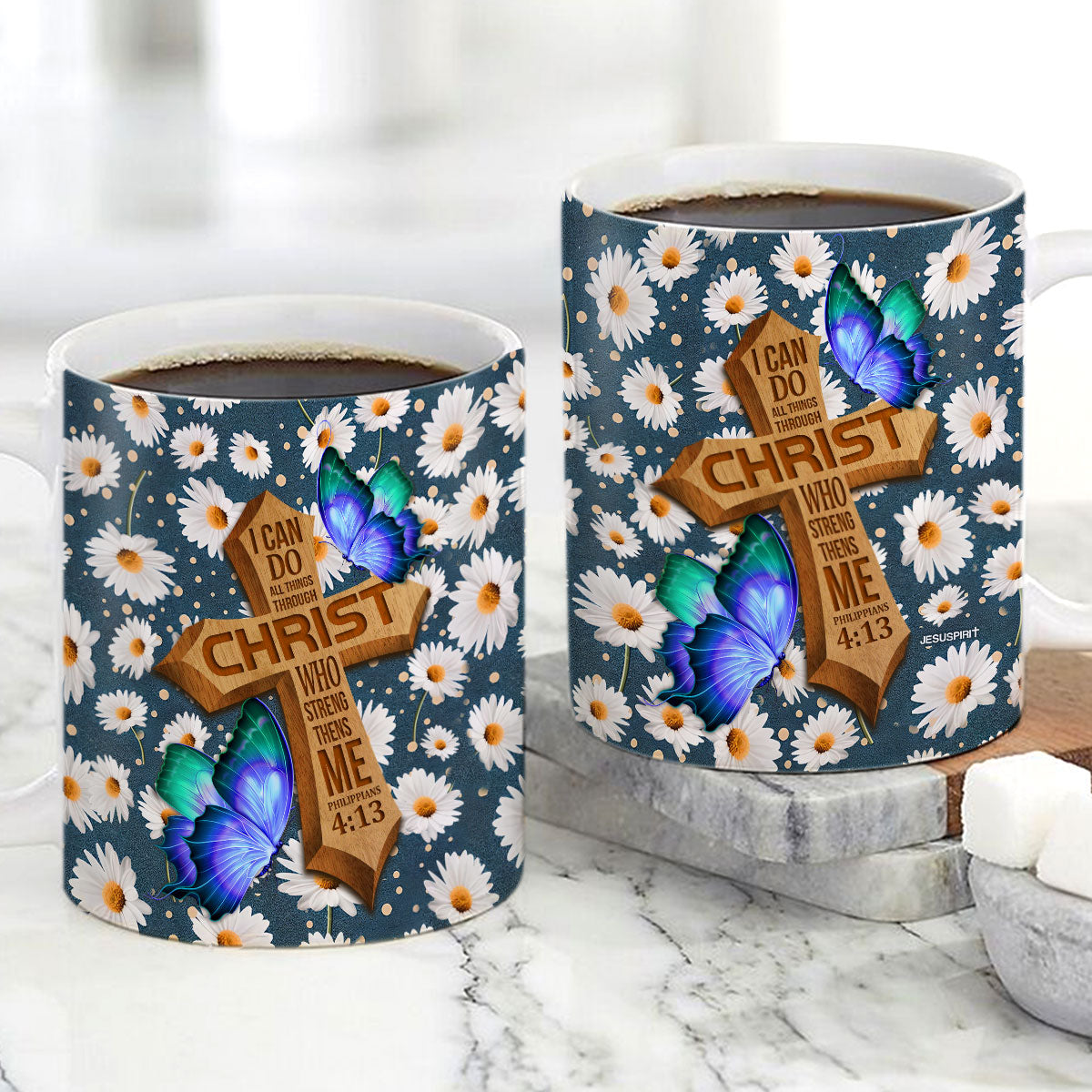 Jesuspirit | Unique Religious Gifts For Friend | I Can Do All Things Through Christ | Philippians 4:13 | Christian Ceramic Mug CCMH782