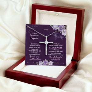 I Will Always Be There To Love You - Pretty Personalized CZ Cross NUH413