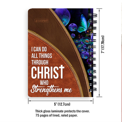 I Can Do All Things Through Christ - Adorable Personalized Spiral Journal NUH275