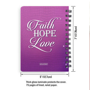 Faith, Hope, Love - Lovely Personalized Spiral Journal H07
