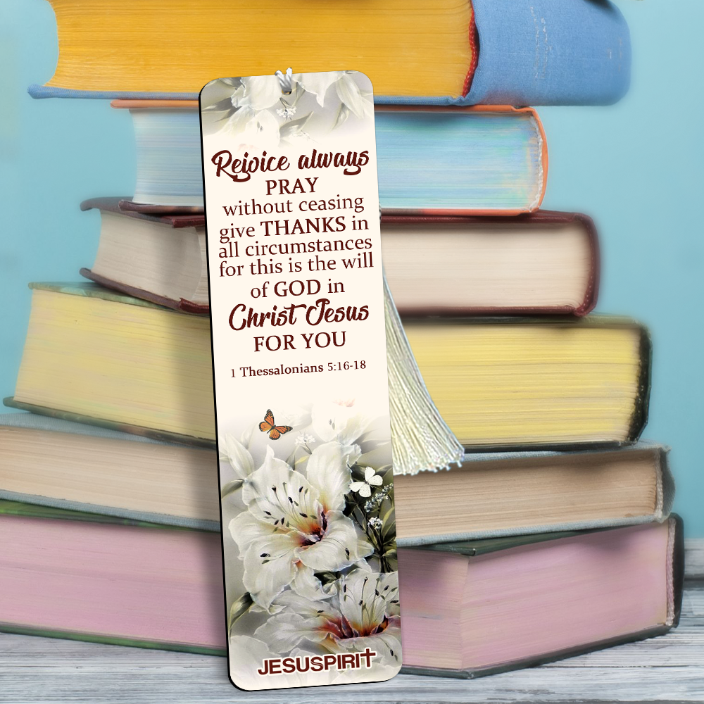 Personalized Wooden Bookmarks - Rejoice Always, Pray Without Ceasing BM40